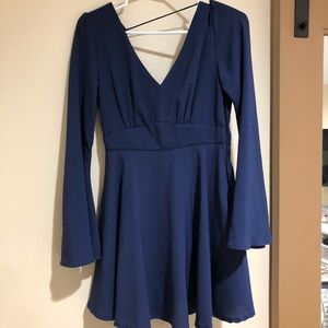 Blue long sleeve flowy dress